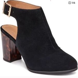 Vionic suede heels like new sz 9  tortoise deep Forest green great condition